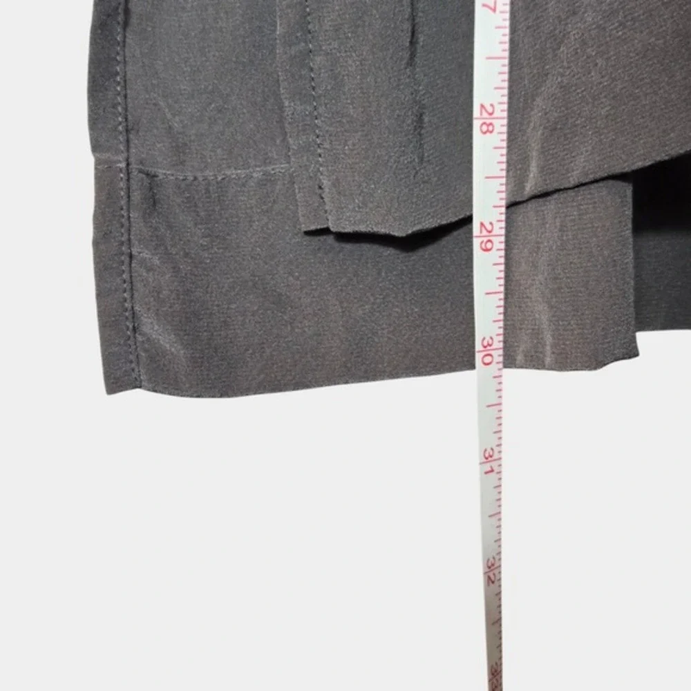 Eileen Fisher Silk Crepe de Chine Round Neck Easy Top Gray L Quiet Luxury NWT - Picture 8 of 11